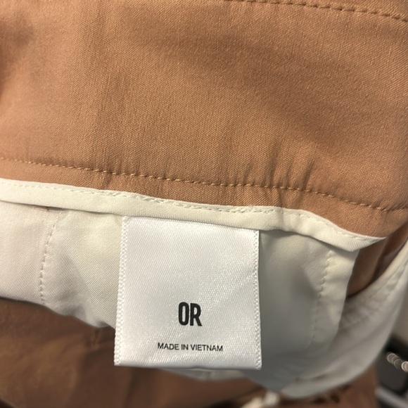 Express Tan Wide Leg Paper Bag Waist Pant - Picture 8 of 8